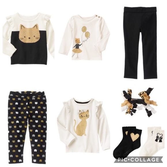 Gymboree Other - Gymboree Black & Gold Cat Bundle 3T